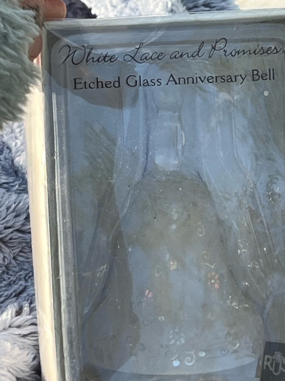 Russ White Lace and Promises Etched Glass 50th Anniversary Bell -